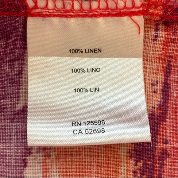 Ellen Tracy Linen Sleeveless Striped Orange Purple Tunic Top Small - Picture 9 of 11